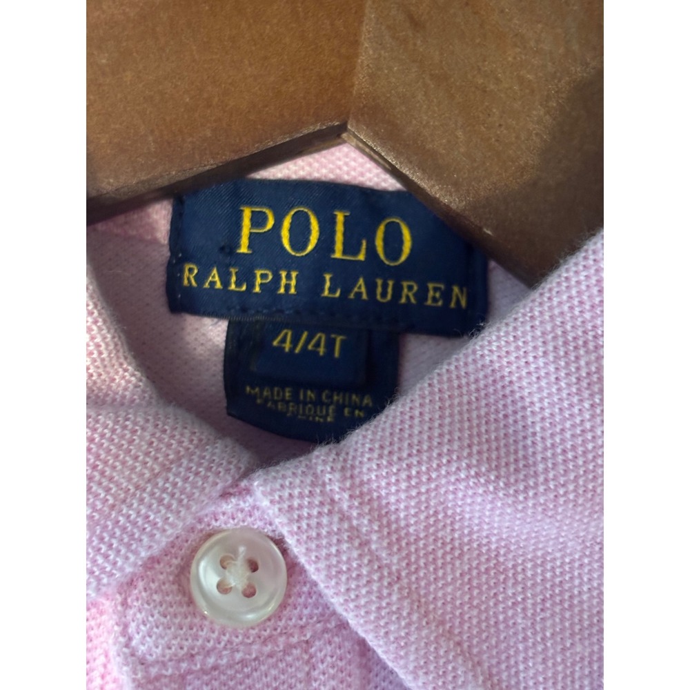 Polo Ralph Lauren Kids Pink Short Sleeve Pique Polo Shirt Size 4/4T Pony Logo - Picture 6 of 9